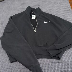Nike Black Cropped Half-Zip Pullover